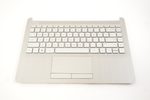 L48648-001 Hp US Palmrest Keyboard With Touchpad Silver 14-CF2733WM 14-DK1022WM