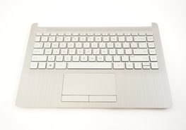 L48648-001 Hp US Palmrest Keyboard With Touchpad Silver 14-CF2733WM 14-DK1022WM