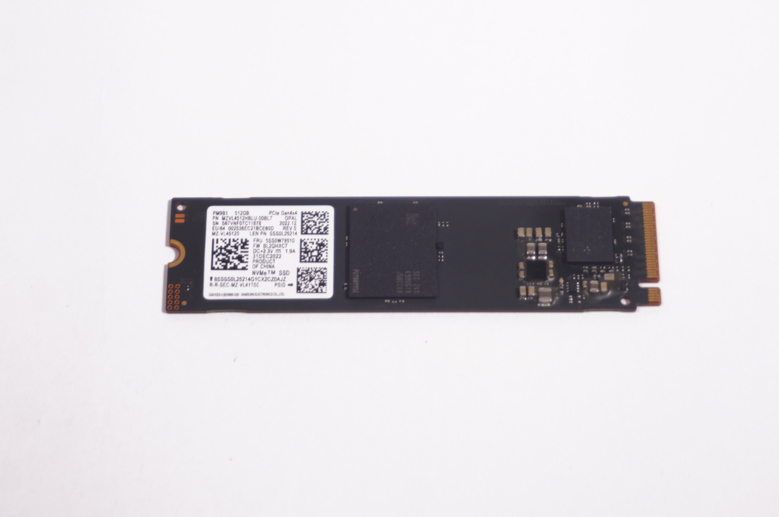 MZVL4512HBLU-00BL7 Samsung 512GB PCIe NVMe Gen4x4 M.2 2280 SSD
