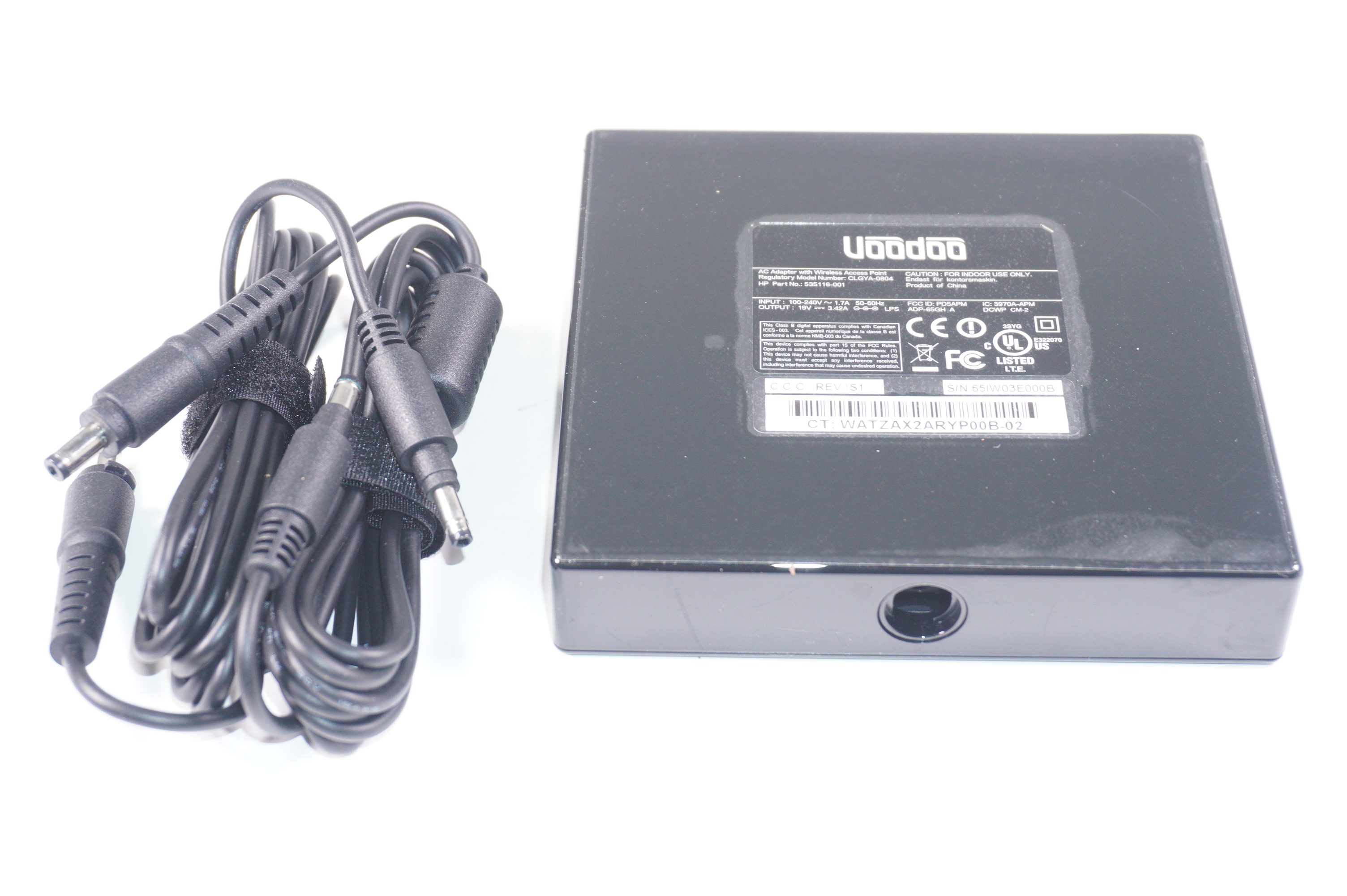 535116-001 Hp 65W 19V 3.42 AC Adapter with wireless access point VooDoo