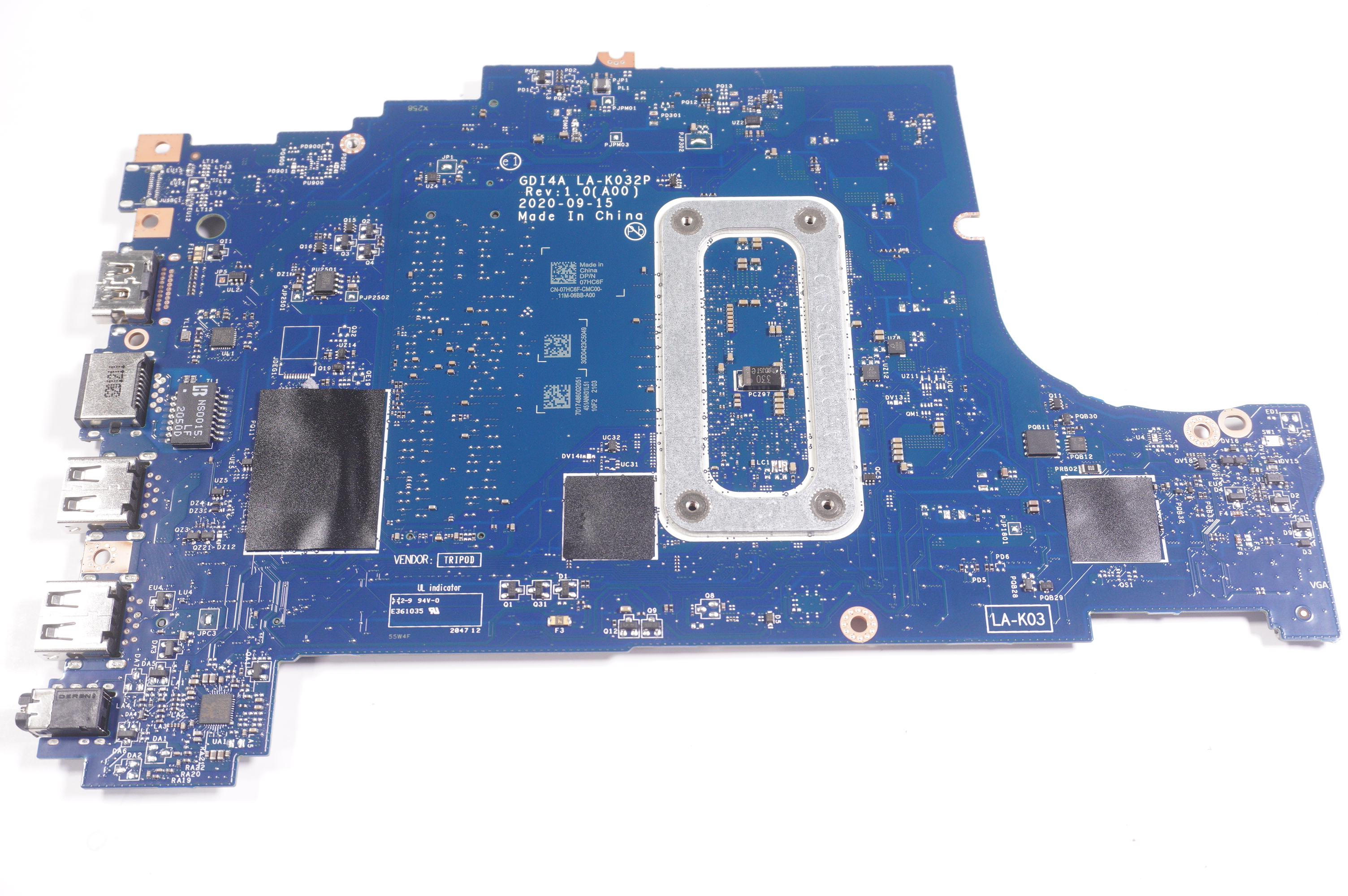 7HC6F Dell Intel Core i3-1115G4 Motherboard I3501-3467BLK-PUS Inspiron 3501