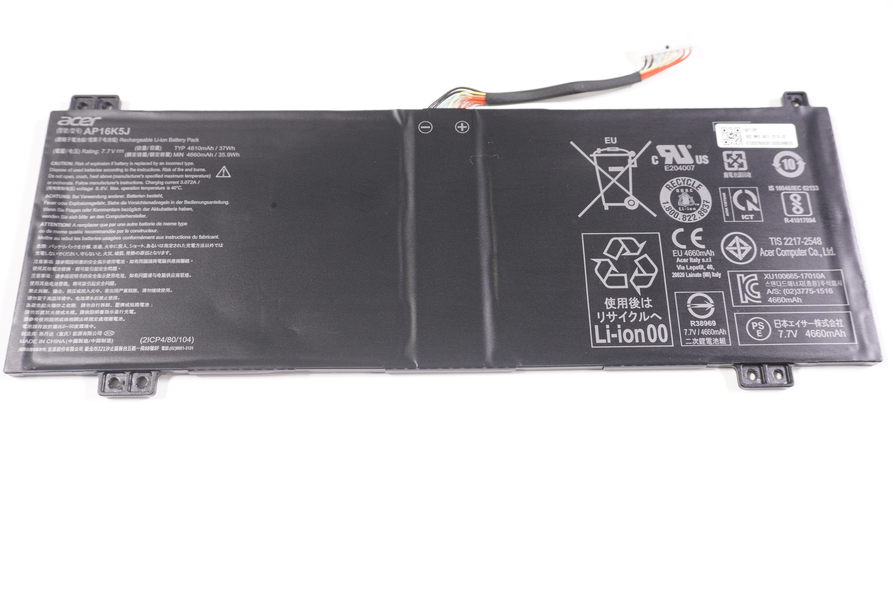 KT.00205.003 Acer 37 Wh 4810mAh 7.7v Battery R751TN-C5P3-US