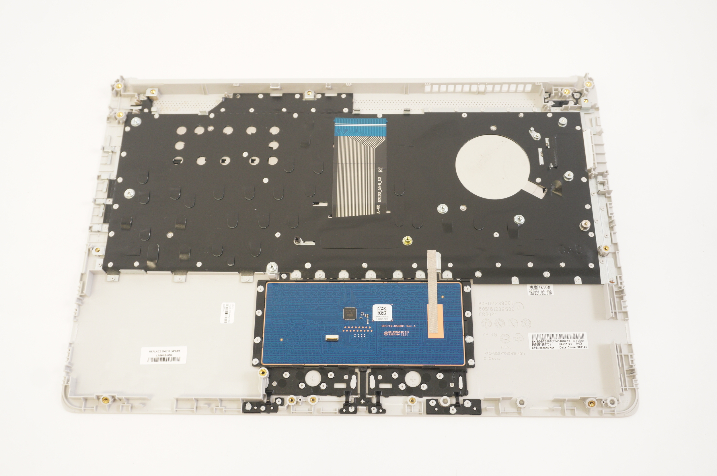 L48648-001 Hp US Palmrest Keyboard With Touchpad Silver 14-CF2733WM 14-DK1022WM