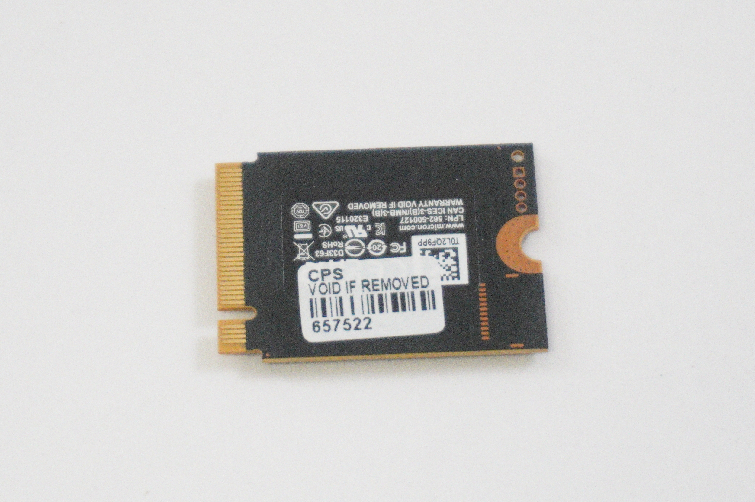 MTFDKBK512QGN Micron 2500 M.2 512GB 2230 NVMe PCIe SSD Gen 4.0×4 6600 MB
