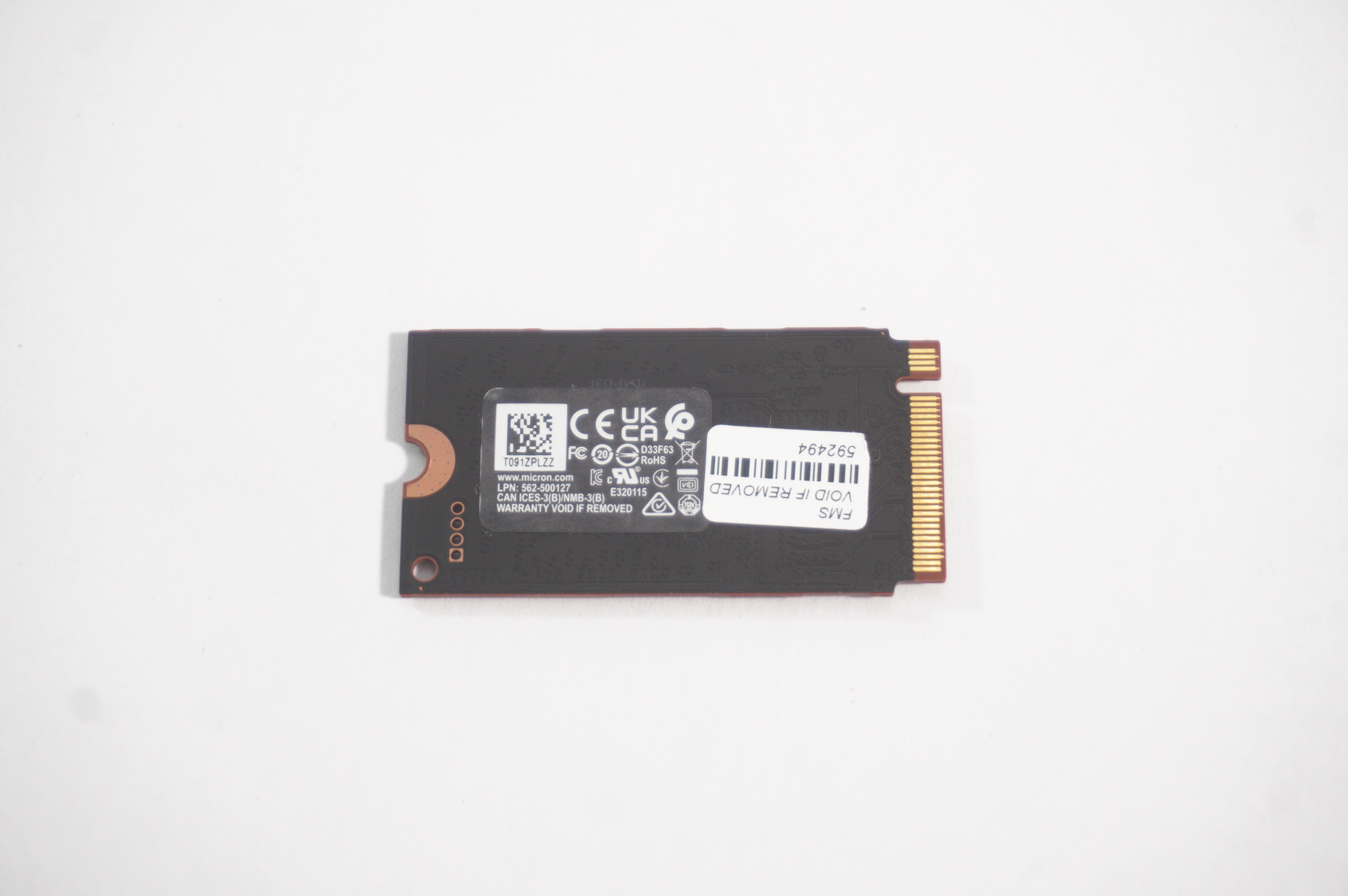 MTFDKCD512QGN Micron 512GB NVMe PCIe Gen4 x4 M.2 2242 SSD DRIVE