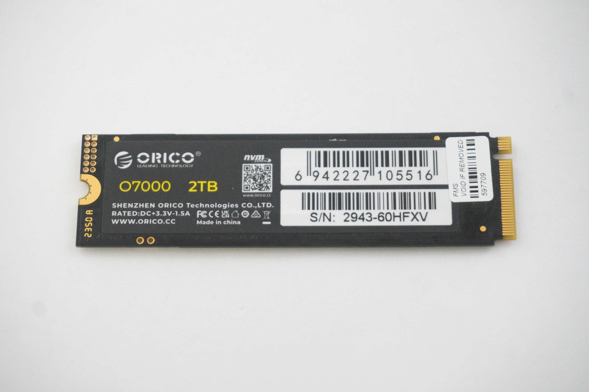 O7000-2TB-GD-EP ORICO 2TB PCIe NVMe Gen4X4 M.2 2280 SSD Drive