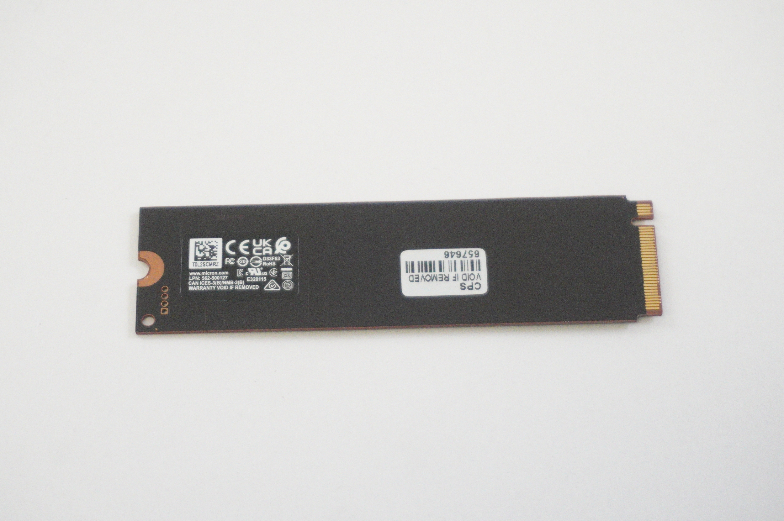 P27564-001 Micron 512GB NVMe PCIe Gen4x4 M.2 2280 SSD Drive