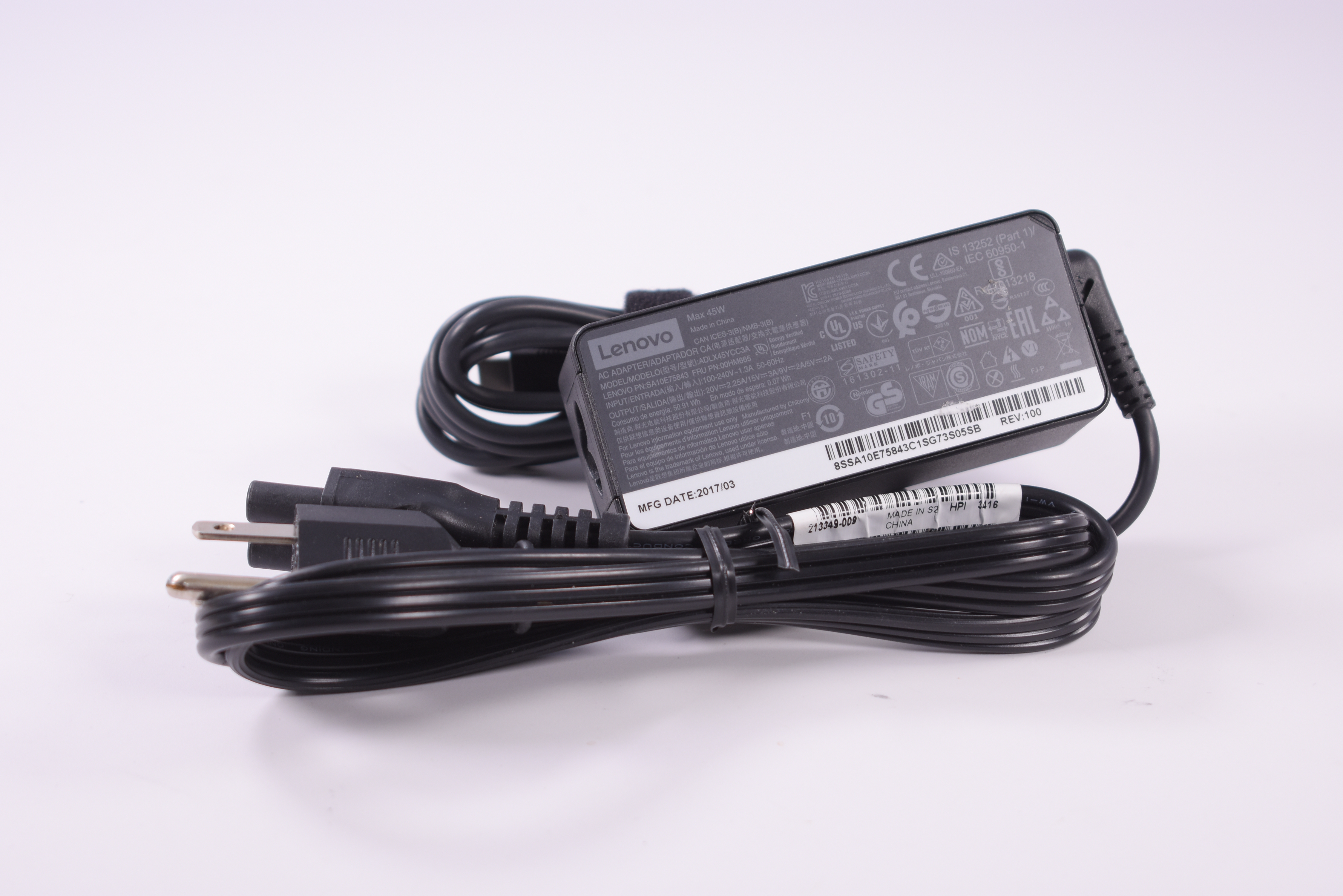 00HM665 Lenovo 45w2.25a 20v  Ac Adapter 80X60030US 81C3000LUS Yoga 720-13IKB