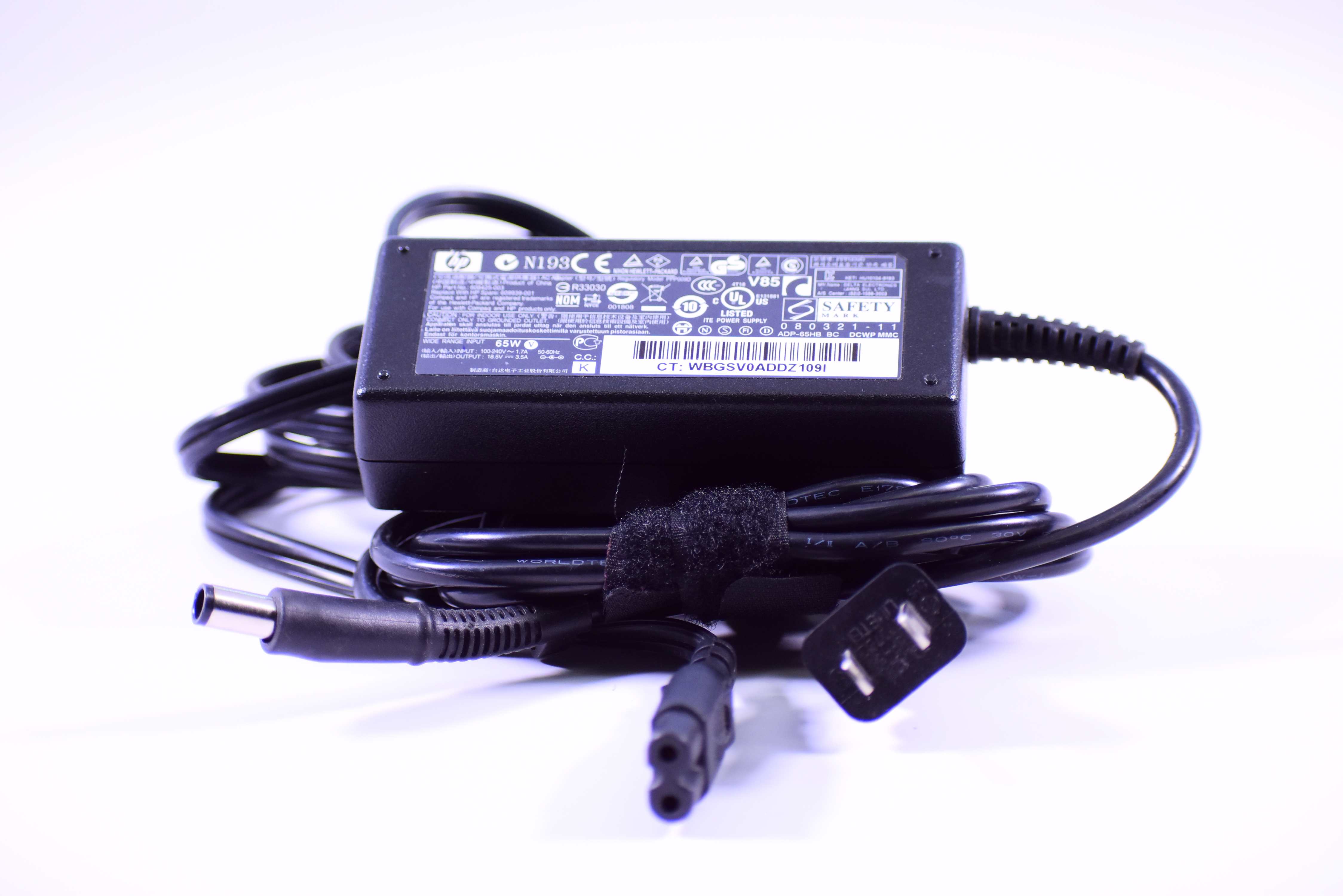 609939-001 Hp 18.5v 65w Ac Smart Pin Slim Power Adapter
